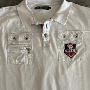 Vintage‎ Coogi Men's Polo Size XXL Button Pockets Zip White